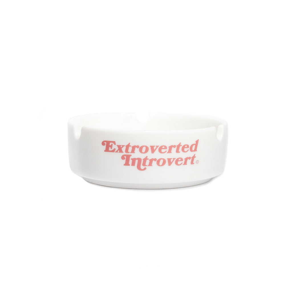 Emblem White Pink Ashtray - extrovertedintrovert