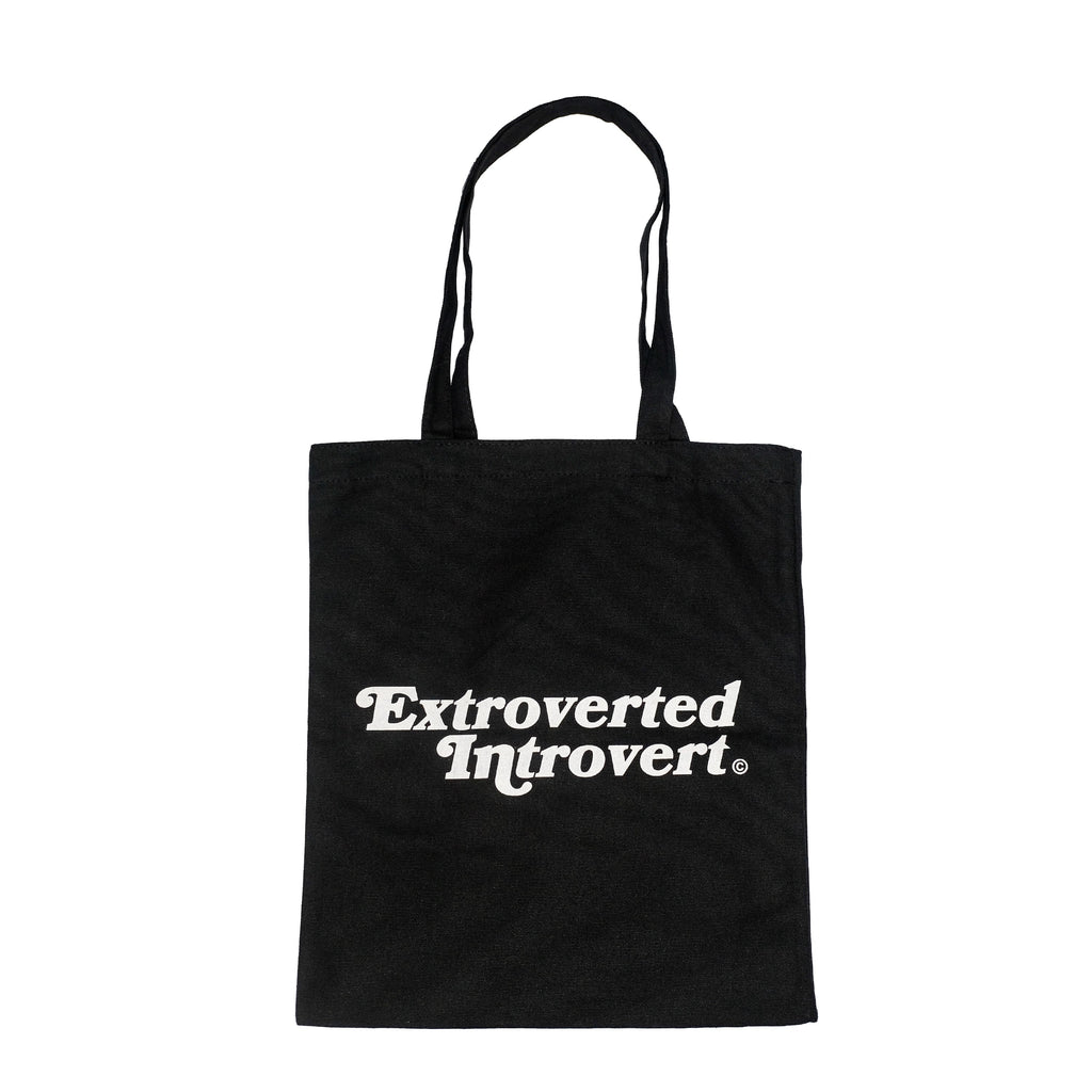 Essential Jet Black Shopping Tote - extrovertedintrovert