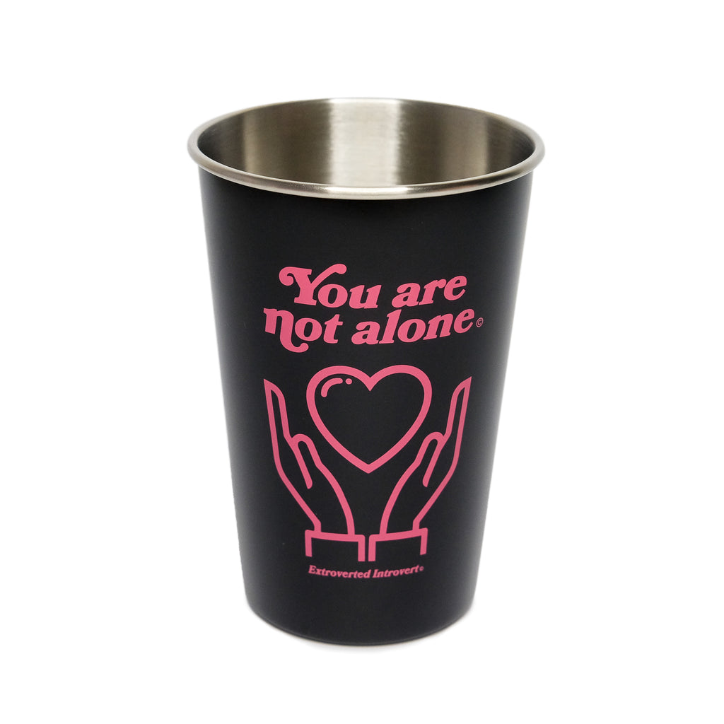 16oz Stainless Steel Black Pint