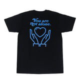 You Are Not Alone Standard Black Tee - extrovertedintrovert