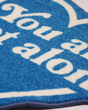 You Are Not Alone Heart Logo Blue Rug