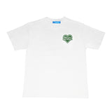 Green Heart Logo Oversized Tee - White