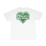 Green Heart Logo Oversized Tee - White