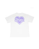 Lilac Heart Logo Oversized White Tee