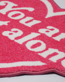 You Are Not Alone Heart Logo Pink Rug