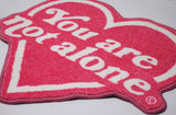 You Are Not Alone Heart Logo Pink Rug