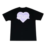 Lilac Heart Logo Oversized Black Tee